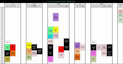 Planning Entrainements saison 2025/2026